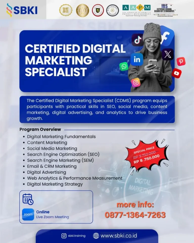 Training dan Sertifikasi CDMS Certified Digital Marketing Specialist: Sukses Karir