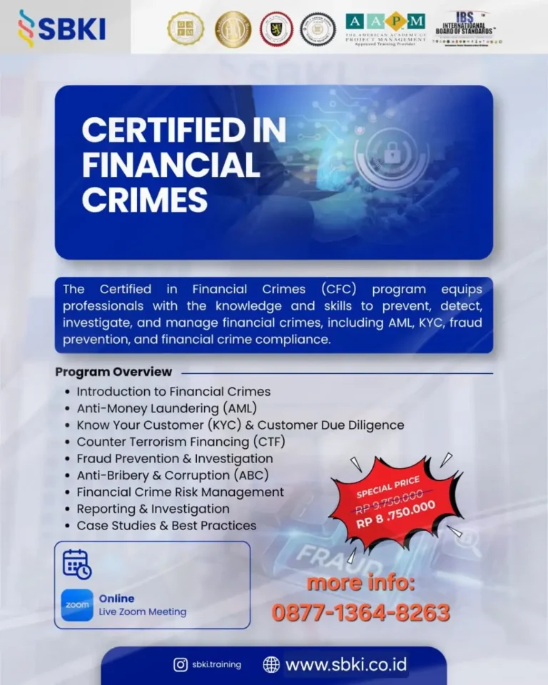 Training dan Sertifikasi CFC Certified in Financial Crimes