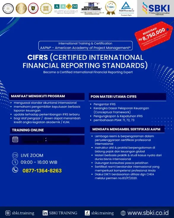 Training dan Sertifikasi CIFRS Certified in International Financial Reporting Standards