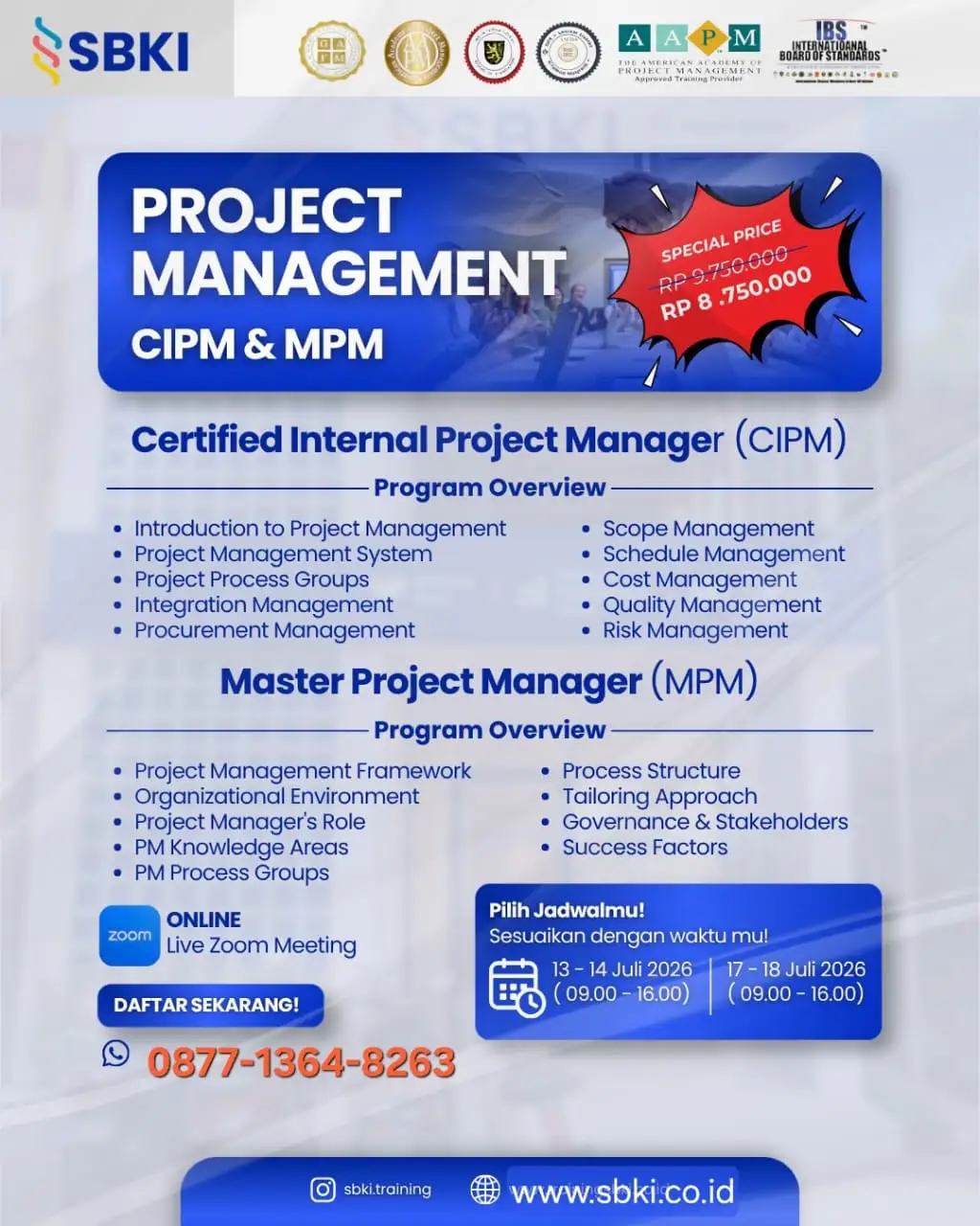 Training dan Sertifikasi CIPM Certified International Project Manager