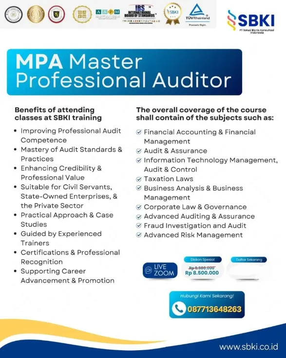 Training dan Sertifikasi MPA Master Professional Auditor