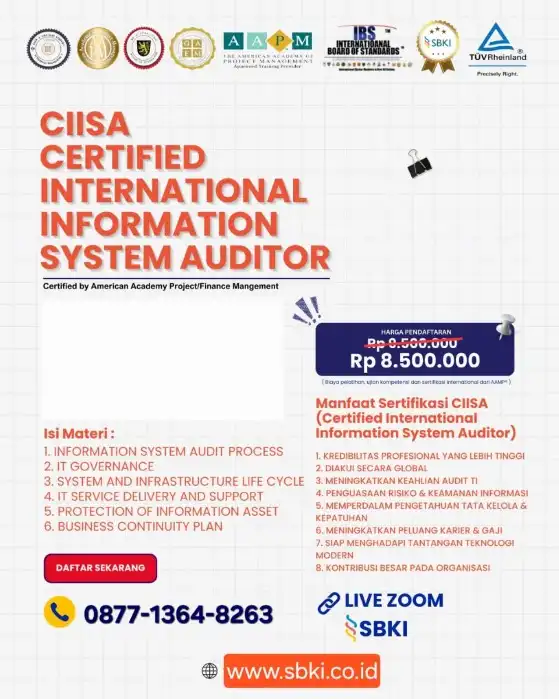 Training dan Sertifikasi CIISA Certified International Information System Auditor